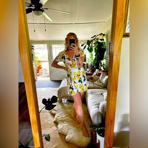 Lemon Print Wrap Sundress